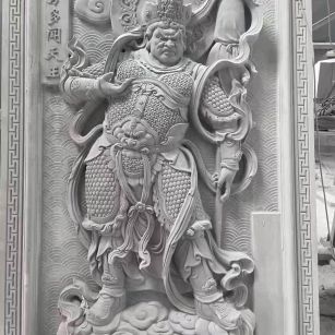 铜仁 芝麻灰花岗岩人物雕刻——多闻天王