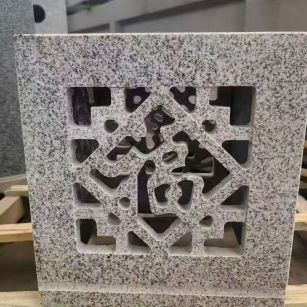 铜仁 芝麻白花岗岩镂空雕花灯笼