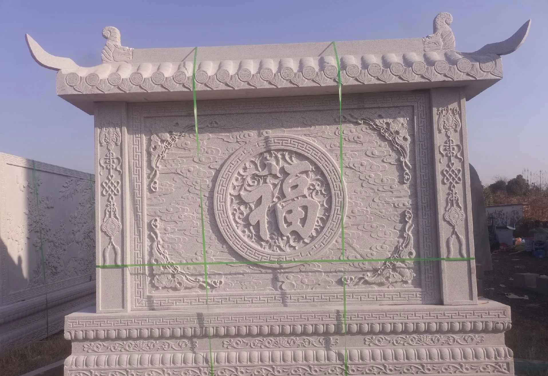 铜仁 芝麻白花岗岩屏风，照壁，影壁